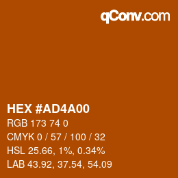 Color code: HEX #AD4A00 | qconv.com