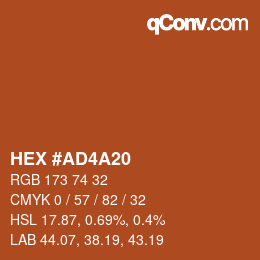 カラーコード: HEX #AD4A20 | qconv.com