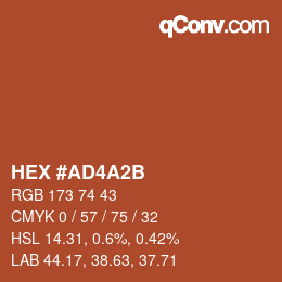 Color code: HEX #AD4A2B | qconv.com