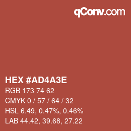 Color code: HEX #AD4A3E | qconv.com