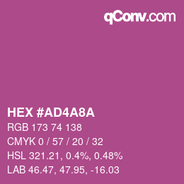 カラーコード: HEX #AD4A8A | qconv.com