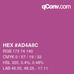カラーコード: HEX #AD4A8C | qconv.com