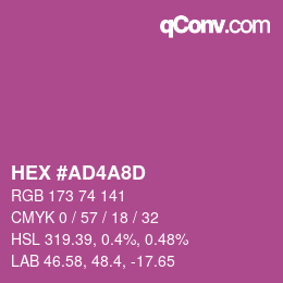 カラーコード: HEX #AD4A8D | qconv.com