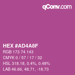 カラーコード: HEX #AD4A8F | qconv.com