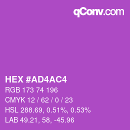 Color code: HEX #AD4AC4 | qconv.com