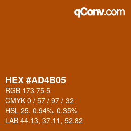 カラーコード: HEX #AD4B05 | qconv.com