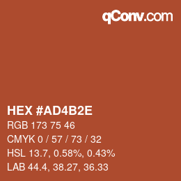 Color code: HEX #AD4B2E | qconv.com