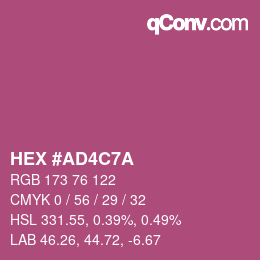 Color code: HEX #AD4C7A | qconv.com