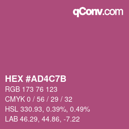 Color code: HEX #AD4C7B | qconv.com