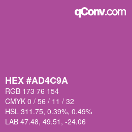 Color code: HEX #AD4C9A | qconv.com