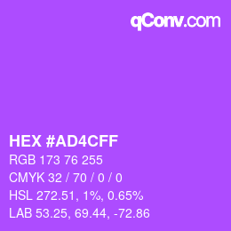 カラーコード: HEX #AD4CFF | qconv.com