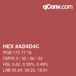 Color code: HEX #AD4D4C | qconv.com