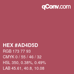 颜色代码: HEX #AD4D5D | qconv.com
