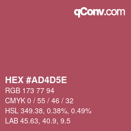 Code couleur: HEX #AD4D5E | qconv.com