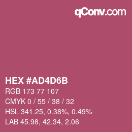 颜色代码: HEX #AD4D6B | qconv.com