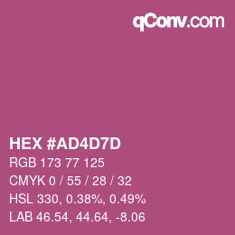 颜色代码: HEX #AD4D7D | qconv.com