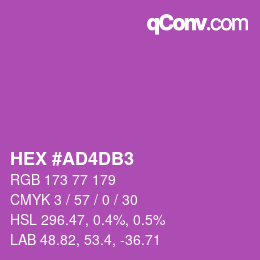 颜色代码: HEX #AD4DB3 | qconv.com