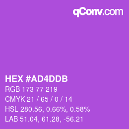 颜色代码: HEX #AD4DDB | qconv.com