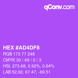 カラーコード: HEX #AD4DF8 | qconv.com