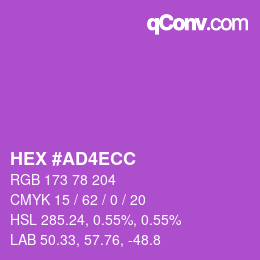 颜色代码: HEX #AD4ECC | qconv.com