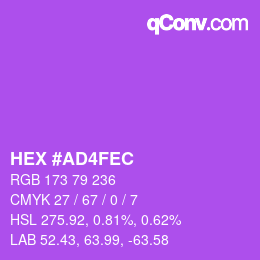 Color code: HEX #AD4FEC | qconv.com
