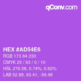 Color code: HEX #AD54E6 | qconv.com