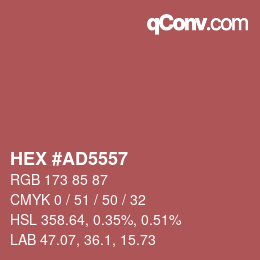 Color code: HEX #AD5557 | qconv.com