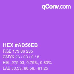 Color code: HEX #AD56EB | qconv.com