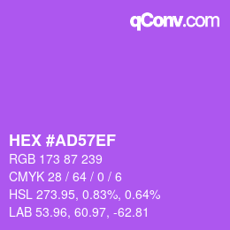 Color code: HEX #AD57EF | qconv.com