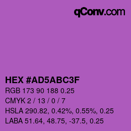 Farbcode: HEX #AD5ABC3F | qconv.com