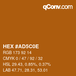 Color code: HEX #AD5C0E | qconv.com