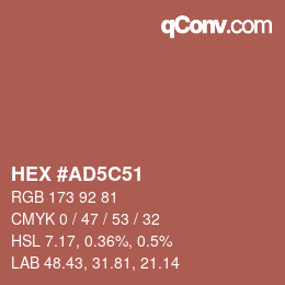 カラーコード: HEX #AD5C51 | qconv.com