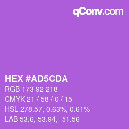 カラーコード: HEX #AD5CDA | qconv.com