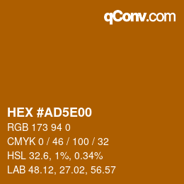 Color code: HEX #AD5E00 | qconv.com