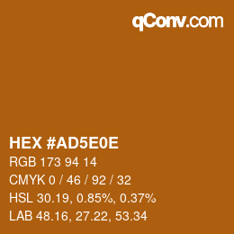 Color code: HEX #AD5E0E | qconv.com