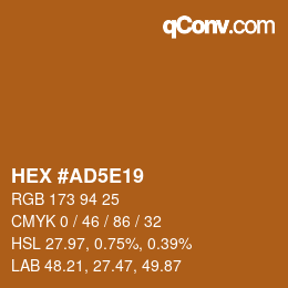 カラーコード: HEX #AD5E19 | qconv.com