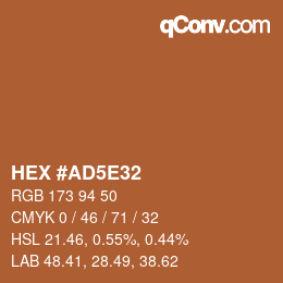 カラーコード: HEX #AD5E32 | qconv.com