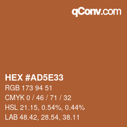 Color code: HEX #AD5E33 | qconv.com
