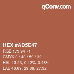 カラーコード: HEX #AD5E47 | qconv.com