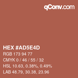 Código de color: HEX #AD5E4D | qconv.com
