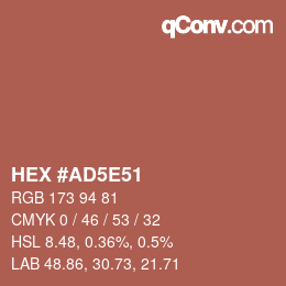 Color code: HEX #AD5E51 | qconv.com