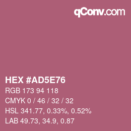 Farbcode: HEX #AD5E76 | qconv.com