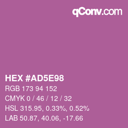 Color code: HEX #AD5E98 | qconv.com
