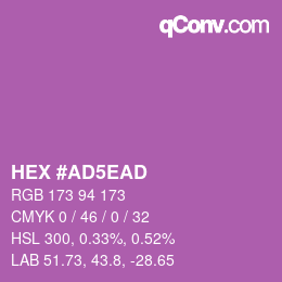 カラーコード: HEX #AD5EAD | qconv.com