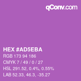 カラーコード: HEX #AD5EBA | qconv.com