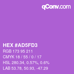颜色代码: HEX #AD5FD3 | qconv.com