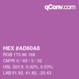 カラーコード: HEX #AD60A8 | qconv.com