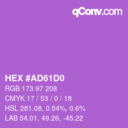 カラーコード: HEX #AD61D0 | qconv.com