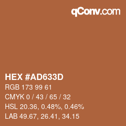 Color code: HEX #AD633D | qconv.com