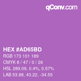 Color code: HEX #AD65BD | qconv.com